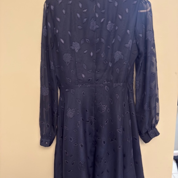 Classic Navy Floral Wrap Dress - Picture 4 of 4